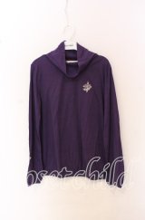 ALGONQUINS / 刺繍入りハイネックカットソー  パープル O-25-10-19-034-AL-TO-IG-OS