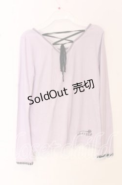 画像2: ALGONQUINS / アリスラビットフロッキーカットソー  ブラック×ラベンダー O-25-10-19-037-AL-TO-IG-OS