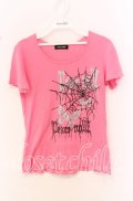 PEACE NOW / スパイダープリントカットソー M ピンク O-25-10-19-039-PU-TO-IG-OS