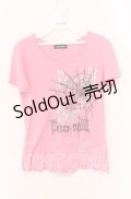 PEACE NOW / スパイダープリントカットソー M ピンク O-25-10-19-039-PU-TO-IG-OS