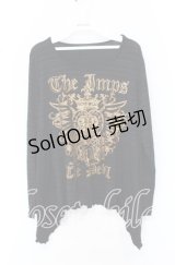 ALGONQUINS / クラウンハートプリントカットソー  ブラック O-25-10-19-040-AL-TO-IG-ZT401