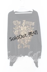 ALGONQUINS / クラウンハートプリントカットソー  ブラック O-25-10-19-040-AL-TO-IG-ZT401