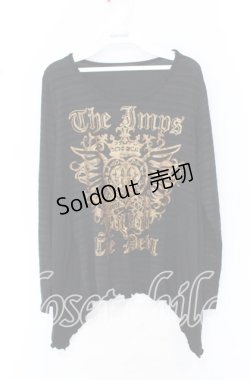 画像1: ALGONQUINS / クラウンハートプリントカットソー  ブラック O-25-10-19-040-AL-TO-IG-ZT401