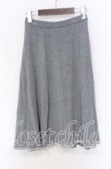TOMATSU / スパンコールフラワーニットスカート 38 グレー O-25-10-19-050-LO-SK-IG-ZT224