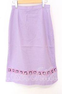 TOMATSU / パンジーモチーフミディスカート  ラベンダー O-25-10-19-053-LO-SK-IG-ZT221