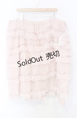 画像1: PINK HOUSE / ダイヤチュチュチュール×ダイヤチュール使いスカート【お直しあり】  ピンク O-25-10-19-056-LO-SK-IG-OS