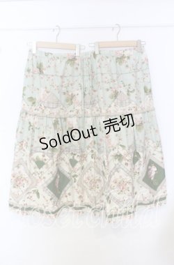 画像1: PINK HOUSE / レネアラローズパッチワークスカート【お直しあり】  ミント O-25-10-19-059-LO-SK-IG-OS