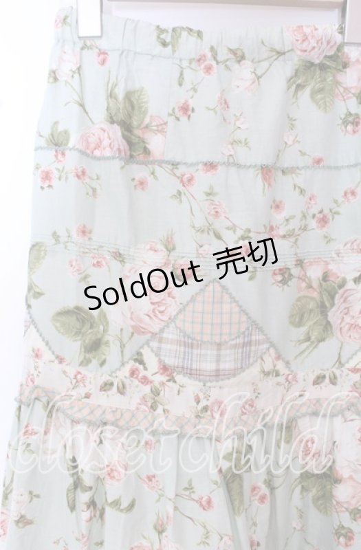 画像3: PINK HOUSE / レネアラローズパッチワークスカート【お直しあり】  ミント O-25-10-19-059-LO-SK-IG-OS (3)