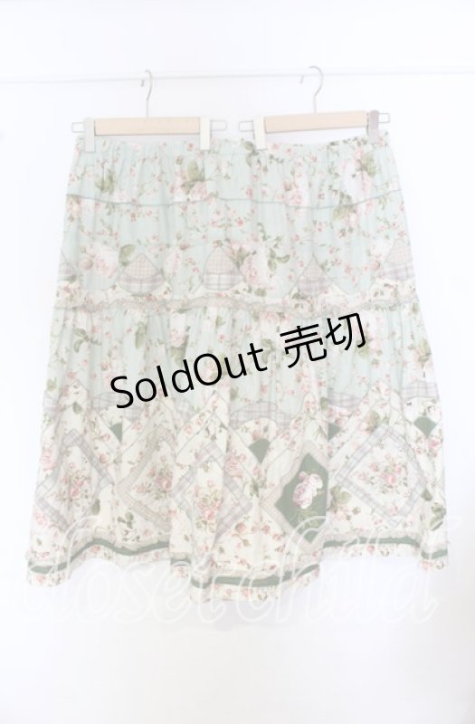 画像4: PINK HOUSE / レネアラローズパッチワークスカート【お直しあり】  ミント O-25-10-19-059-LO-SK-IG-OS (4)