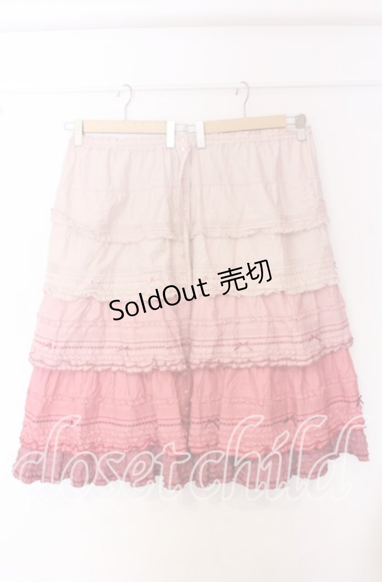 画像1: PINK HOUSE / グラデーションフリルスカート【お直しあり】  ピンク系 O-25-10-19-063-LO-SK-IG-OS (1)