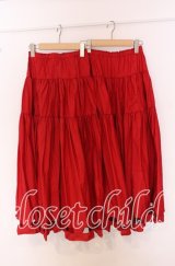 KANEKO ISAO / スカラップカットロングスカート【お直しあり】  アカ O-25-10-19-064-EL-SK-IG-OS