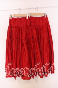 KANEKO ISAO / スカラップカットロングスカート【お直しあり】  アカ O-25-10-19-064-EL-SK-IG-OS