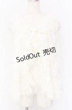 画像1: PINK HOUSE / ドットチュールベスト【お直しあり】  シロ O-25-10-19-068-LO-TO-IG-OS