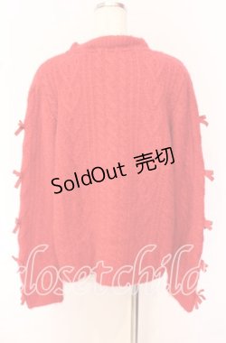 画像4: PINK HOUSE / ミニリボンいっぱいカーディガン  アカ O-25-10-19-070-LO-TO-IG-OS