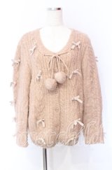 PINK HOUSE / ミニリボンいっぱいカーディガン  ピンク O-25-10-19-071-LO-TO-IG-OS