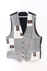 WONDERFUL WORLD / ギンガムパッチベスト  クロ O-25-10-19-073-LO-TO-IG-ZT243