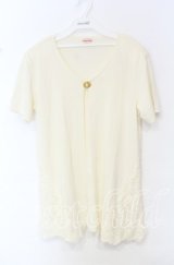 TOMATSU / 裾配色カーデ  アイボリー O-25-10-19-074-LO-TO-IG-ZT059