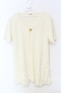 TOMATSU / 裾配色カーデ  アイボリー O-25-10-19-074-LO-TO-IG-ZT059