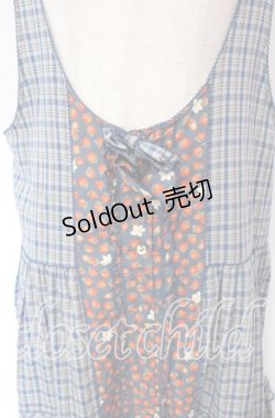 画像2: PINK HOUSE / いちごチェックジャンパースカート  ブルー系 O-25-10-19-078-LO-OP-IG-ZI