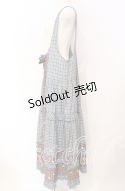 画像3: PINK HOUSE / いちごチェックジャンパースカート  ブルー系 O-25-10-19-078-LO-OP-IG-ZI