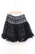 PEACE NOW / チュールレイヤードプリントスカート M ブラック O-25-10-19-009-PU-SK-IG-OS