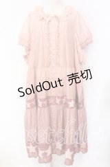 PINK HOUSE / Starry Sky プリントパッチワークワンピース【お直しあり】 生地付け足し（通常よりも大きなサイズ） ピンク O-25-10-19-085-LO-OP-IG-OS