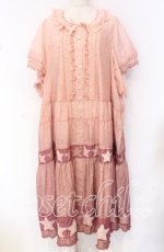 画像1: PINK HOUSE / Starry Sky プリントパッチワークワンピース【お直しあり】 生地付け足し（通常よりも大きなサイズ） ピンク O-25-10-19-085-LO-OP-IG-OS (1)