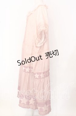 画像4: PINK HOUSE / Starry Sky プリントパッチワークワンピース【お直しあり】 生地付け足し（通常よりも大きなサイズ） ピンク O-25-10-19-085-LO-OP-IG-OS