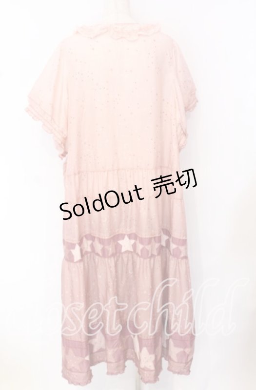 画像5: PINK HOUSE / Starry Sky プリントパッチワークワンピース【お直しあり】 生地付け足し（通常よりも大きなサイズ） ピンク O-25-10-19-085-LO-OP-IG-OS (5)