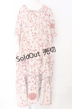 画像1: PINK HOUSE / チェリーのパッチワークワンピース【お直しあり】  ピンク O-25-10-19-086-LO-OP-IG-OS