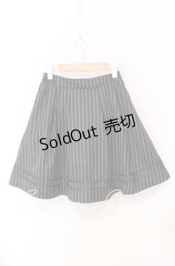 画像1: Blue rouge / ストライプフレアミニスカート  クロ O-25-10-19-010-CA-SK-IG-ZT039