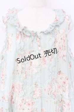 画像2: PINK HOUSE / ローズブーケプリントフリル段々ワンピース【お直しあり】  ミント O-25-10-19-092-LO-OP-IG-OS