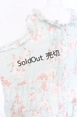 画像3: PINK HOUSE / ローズブーケプリントフリル段々ワンピース【お直しあり】  ミント O-25-10-19-092-LO-OP-IG-OS