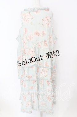 画像5: PINK HOUSE / ローズブーケプリントフリル段々ワンピース【お直しあり】  ミント O-25-10-19-092-LO-OP-IG-OS