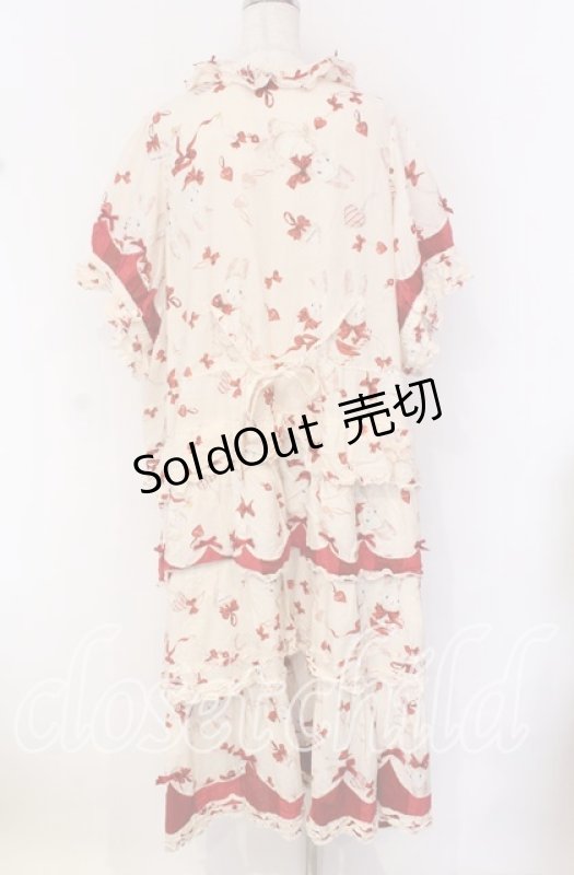 画像4: PINK HOUSE / ツインラビットワンピース【お直しあり】  アイボリー×アカ O-25-10-19-094-LO-OP-IG-OS (4)