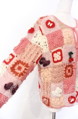 画像2: PINK HOUSE / パッチワークニットカーディガン  ピンク系 O-25-10-19-096-LO-TO-IG-OS