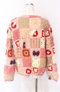 画像3: PINK HOUSE / パッチワークニットカーディガン  ピンク系 O-25-10-19-096-LO-TO-IG-OS