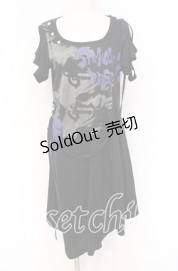 画像1: SEX POT ReVeNGe / STUDS A SYMMETRY ロングカットソー S ブラック O-25-10-19-101-SP-TO-IG-OS