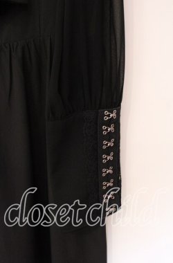 画像2: Jamieエーエヌケー / ボウタイシフォンスリーブワンピース  クロ O-25-10-19-102-LO-OP-IG-ZT091