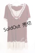 axes femme / ヨークはしごレースチュニック  ワイン O-25-10-19-013-AX-TO-IG-ZT1103A