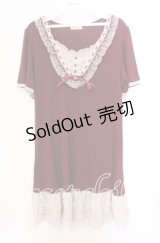 axes femme / ヨークはしごレースチュニック  ワイン O-25-10-19-013-AX-TO-IG-ZT1103A
