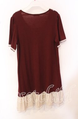 画像3: axes femme / ヨークはしごレースチュニック  ワイン O-25-10-19-013-AX-TO-IG-OS