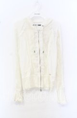 Ozz oneste / レースブレード配色パーカー  ホワイト O-25-10-19-017-OO-TO-IG-OS