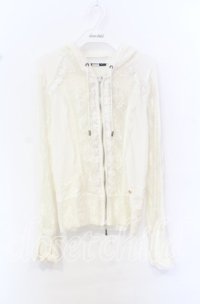 Ozz oneste / レースブレード配色パーカー  ホワイト O-25-10-19-017-OO-TO-IG-OS