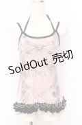 ALGONQUINS / レースアッププリントホルターキャミソール  ピンク×ブラック O-25-10-19-021-AL-TO-IG-OS