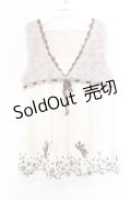 axes femme / フロッキープリントアウタータンク M アイボリー O-25-10-19-023-AX-TO-IG-OS