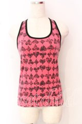 ALGONQUINS / トランプアイコンタンクトップ  ピンク×ブラック O-25-10-19-024-AL-TO-IG-OS