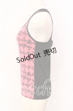 画像2: ALGONQUINS / トランプアイコンタンクトップ  ピンク×ブラック O-25-10-19-024-AL-TO-IG-OS