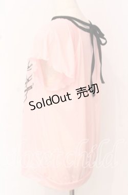画像2: ALGONQUINS / ベアープリントクロスホルターTシャツ  ピンク×ブラック O-25-10-19-025-AL-TO-IG-OS