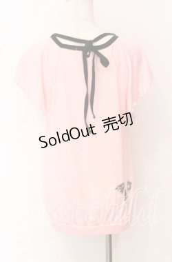 画像3: ALGONQUINS / ベアープリントクロスホルターTシャツ  ピンク×ブラック O-25-10-19-025-AL-TO-IG-OS